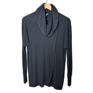 A Pea‎ In The Pod Crossover Nursing Sweater Top Cowl Neck Ribbed Black Medium